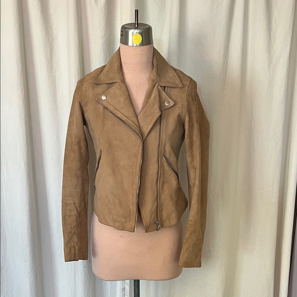 Quince Women's tan suede bikers Jacket lambskin S